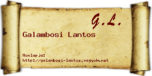 Galambosi Lantos névjegykártya